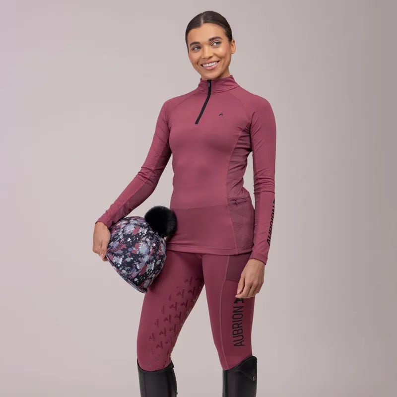 Aubrion React Non-Stop Riding Tights in Mauve-3